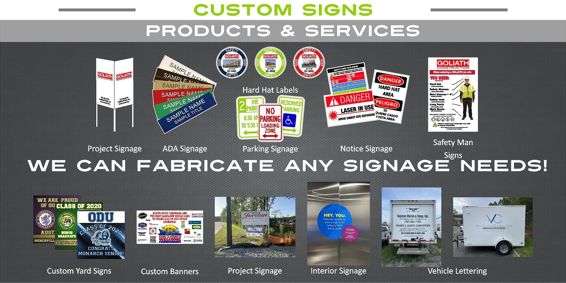 Custom Signs Products & Services